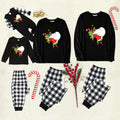 Black and White Plaid Christmas Pajamas Set With Funny Grinch Print