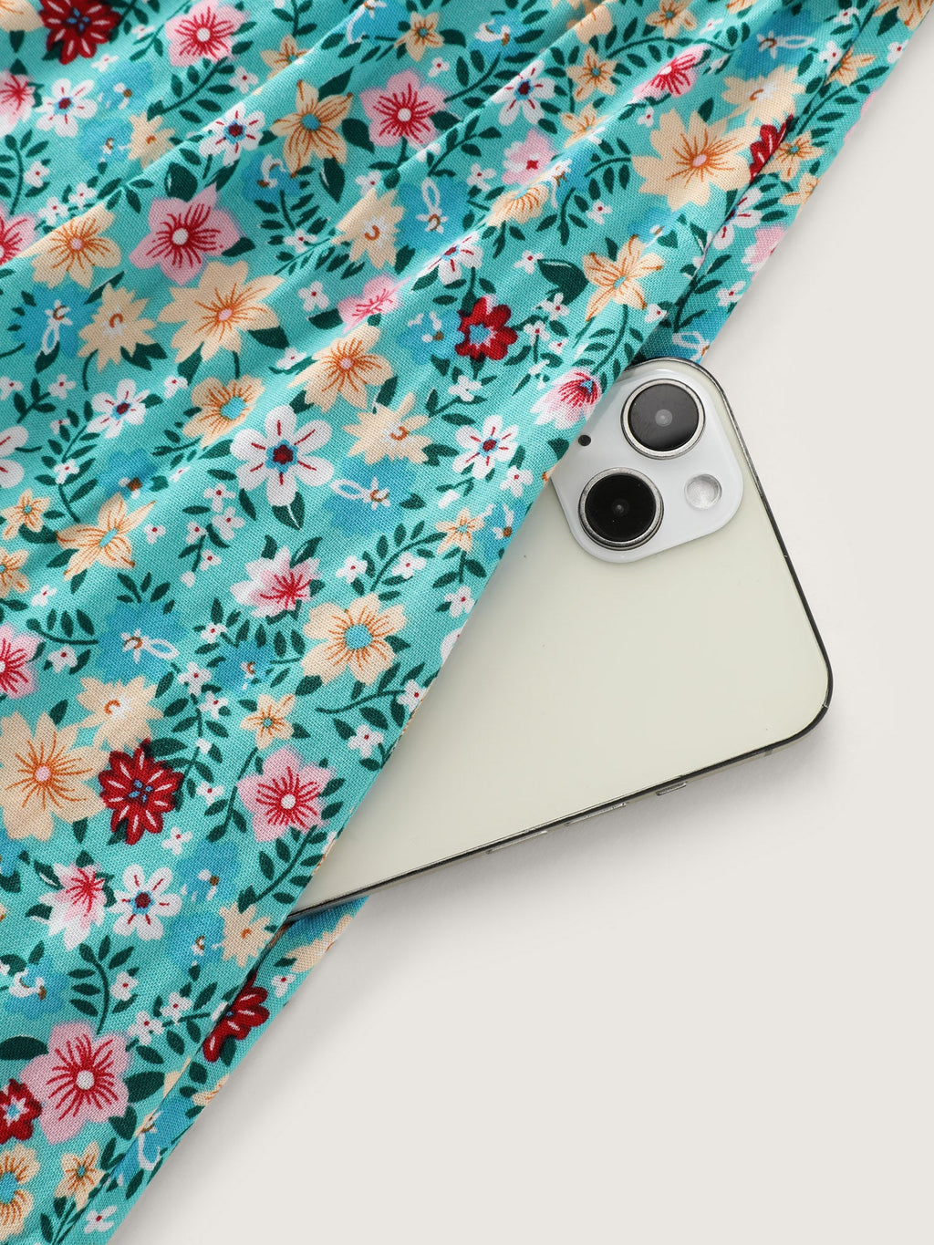 Floral Print Color Contrast Cami Maxi Dress