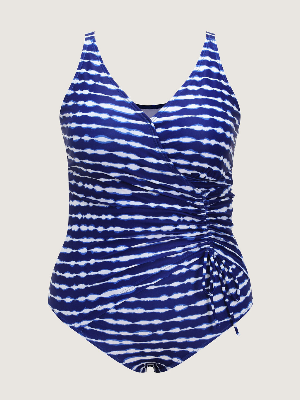 Tie-Dye Effect Striped Print One-Piece Swim