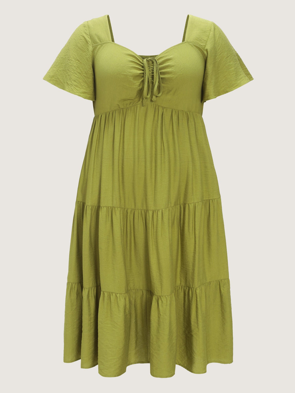 Sweetheart Drawstring Pocket Tiered Dress