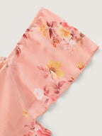 Floral Print Sweetheart Neckline Layered Blouse