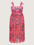Sheer Sarong Set Flora Print One-Piece Swim