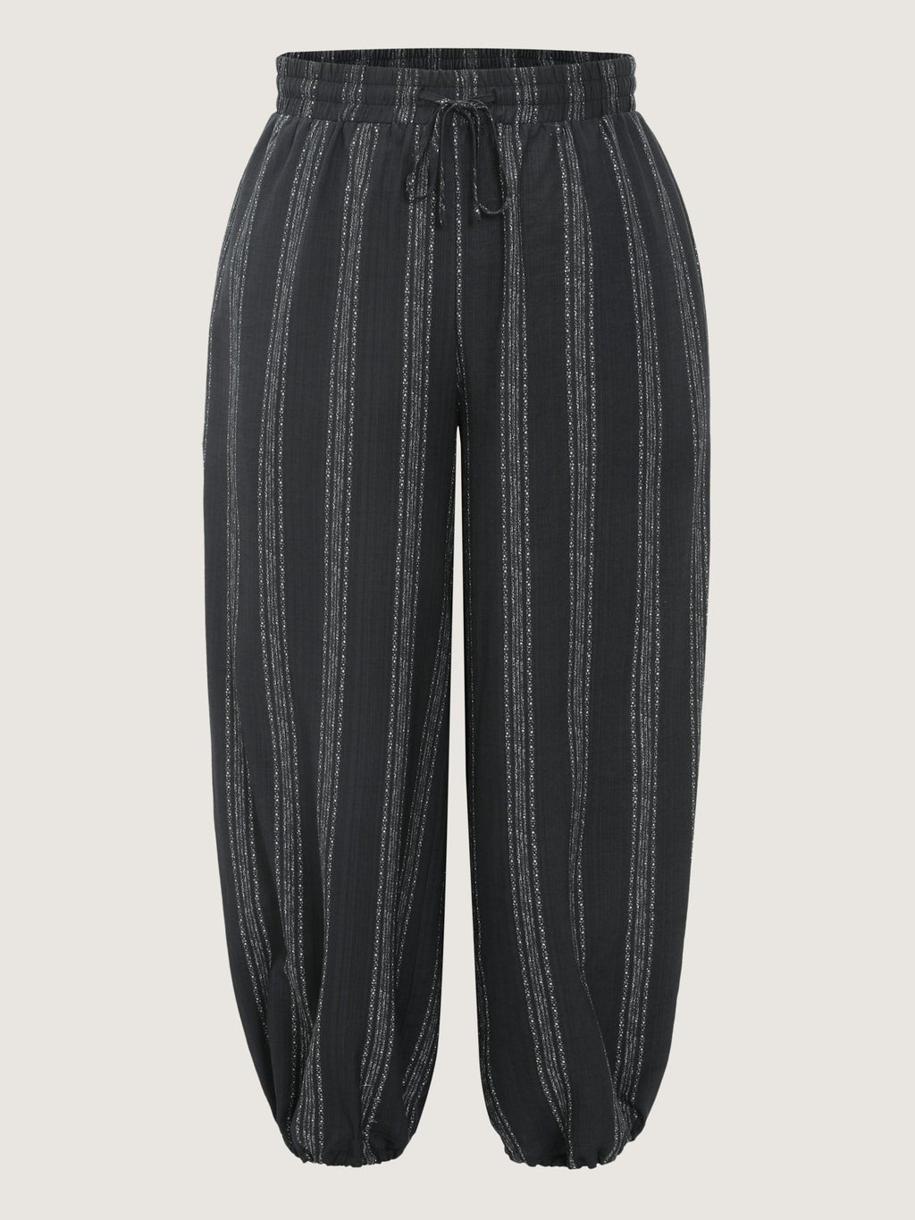 Striped Print Drawstring Waist Jogger Pants