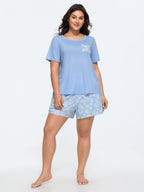 Supersoft Floral Print Color Contrast Pajama Set