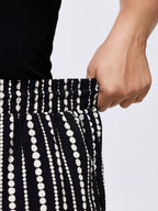 Striped Print Drawstring Waist Pants
