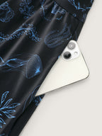 Jellyfish Print Pockets Flowy Swim Dress
