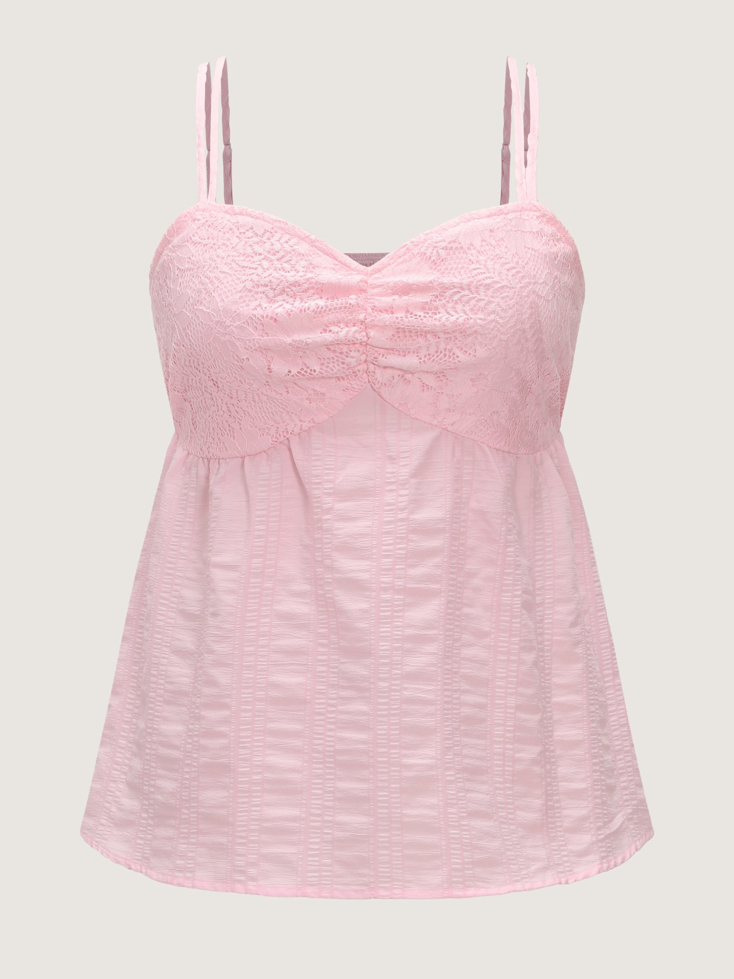 Textured Shirred Back Long Tank Top