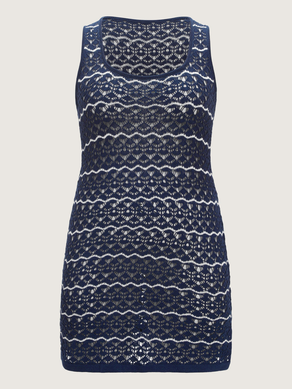Hollowed-Out Stripes Swim Cover-Up