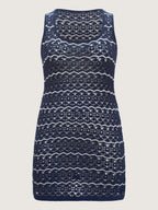 Hollowed-Out Stripes Swim Cover-Up