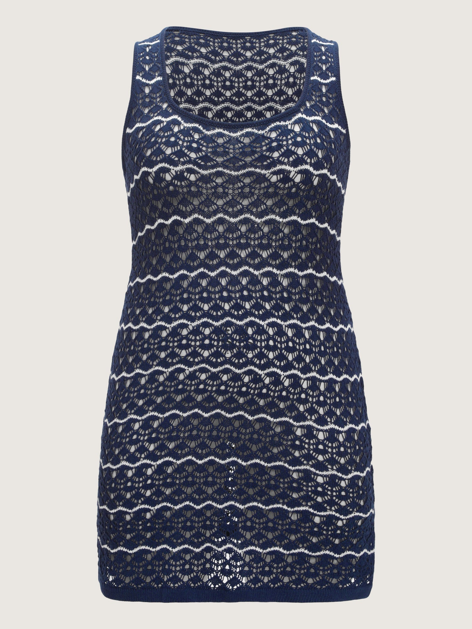 Hollowed-Out Stripes Swim Cover-Up