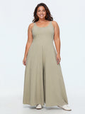 Cotton Sleeveless Wide-Leg Jumpsuit