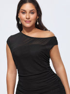 Sheer Stretchy Bodycon Fit Midi Dress
