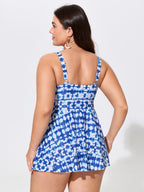 Tie-Dye Print Twist Front Swim Top