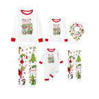 Family Christmas White Pajamas Set With Classic Christmas Character Print