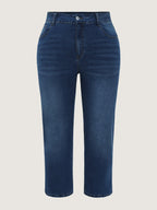 Stretchy High-Rise Cropped Jeans