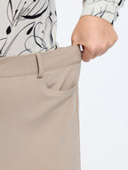 Stretchy Mid-Rise Plain Pants