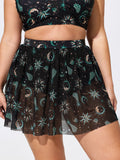 Sheer Star Moon Print Swim Bottoms