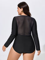 Sheer Twist Front Tummy-Control One-Piece Swim