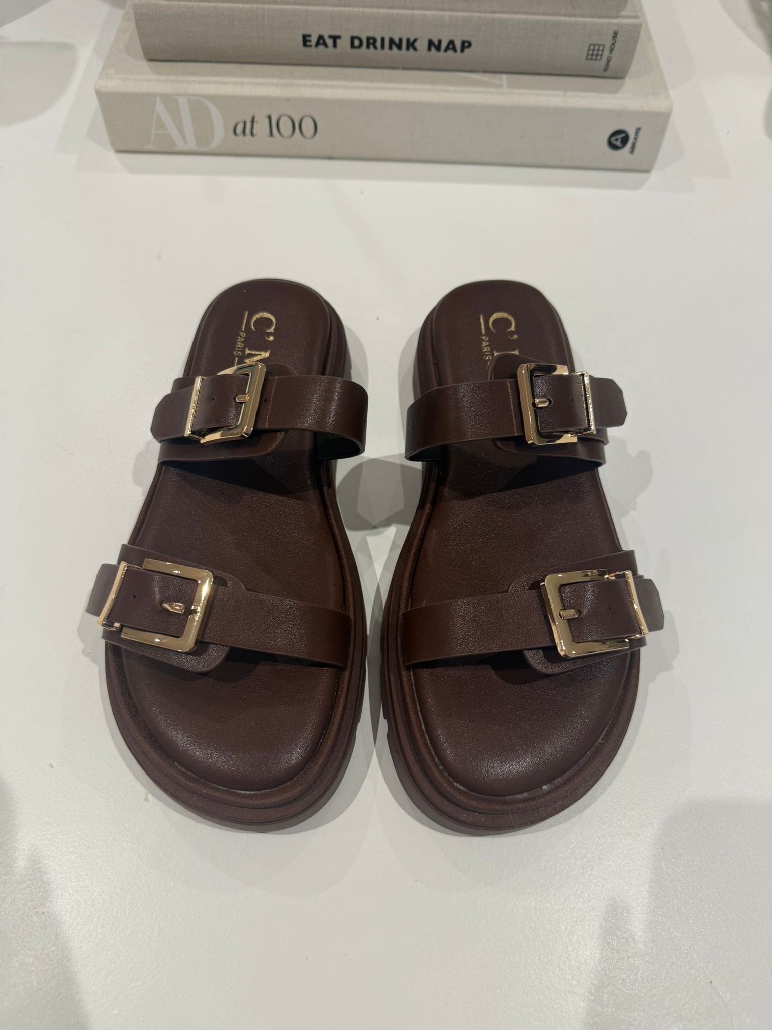 Chunky Sole Double Buckle Sandal (2 Colours)
