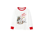 Family Christmas White Pajamas Set With Funny Christmas Character Print