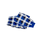 "2025 Family Christmas" Text Printed  Blue and White Plaid Family Matching Pajamas
