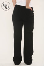 Viral Stretchy Rhinestone Wide Leg Jeans in Black