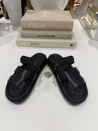 Faux Leather Double Strap Sandal