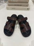 Faux Leather Double Strap Sandal