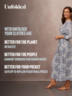 Marisol Round Neck Shirred Dress - Ecru & Blue Sun Print