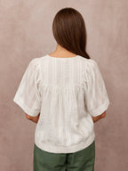 Edith Textured Relaxed Top - White
