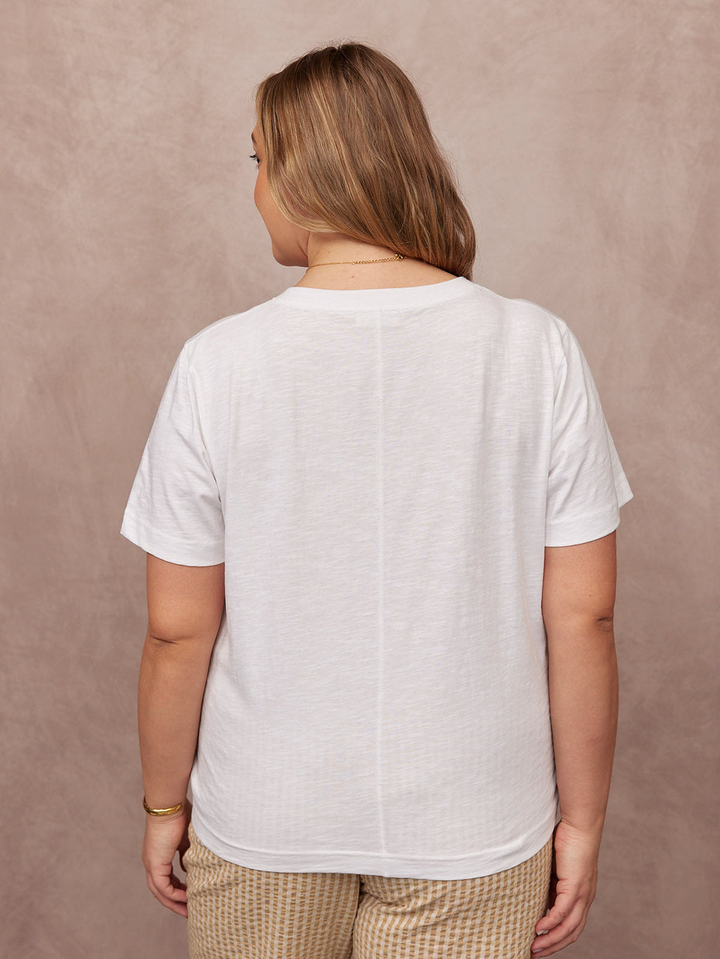 Cathy V-neck Tee - White