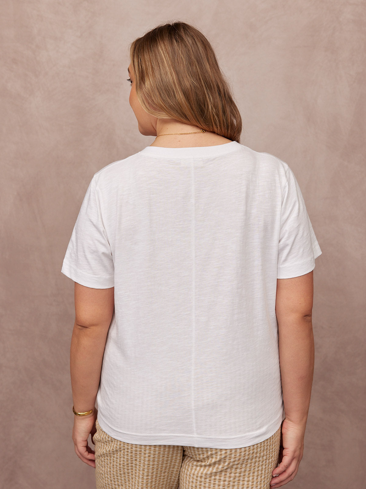 Cathy V-neck Tee - White