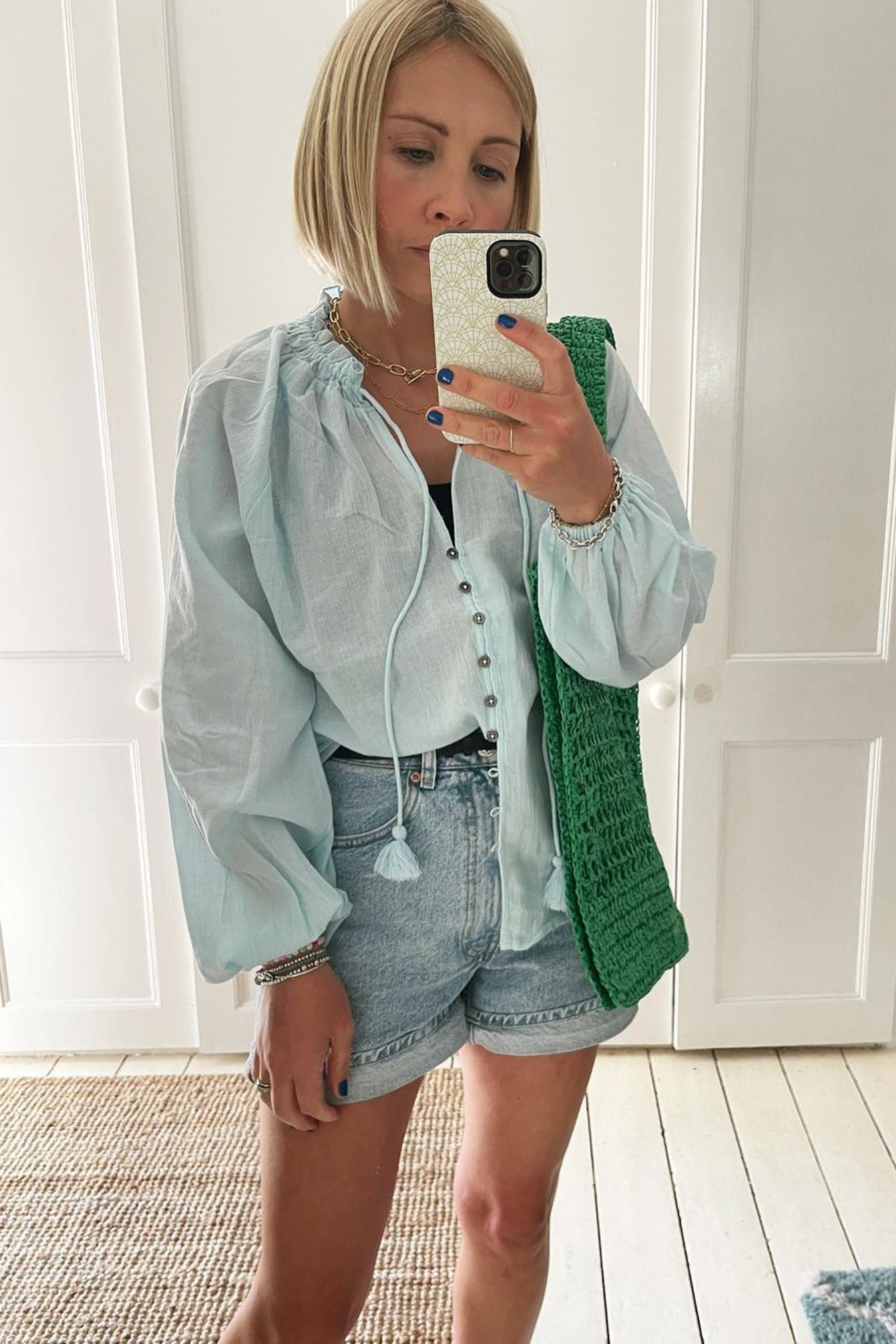 Charlotte - Peasant Blouse - Blue