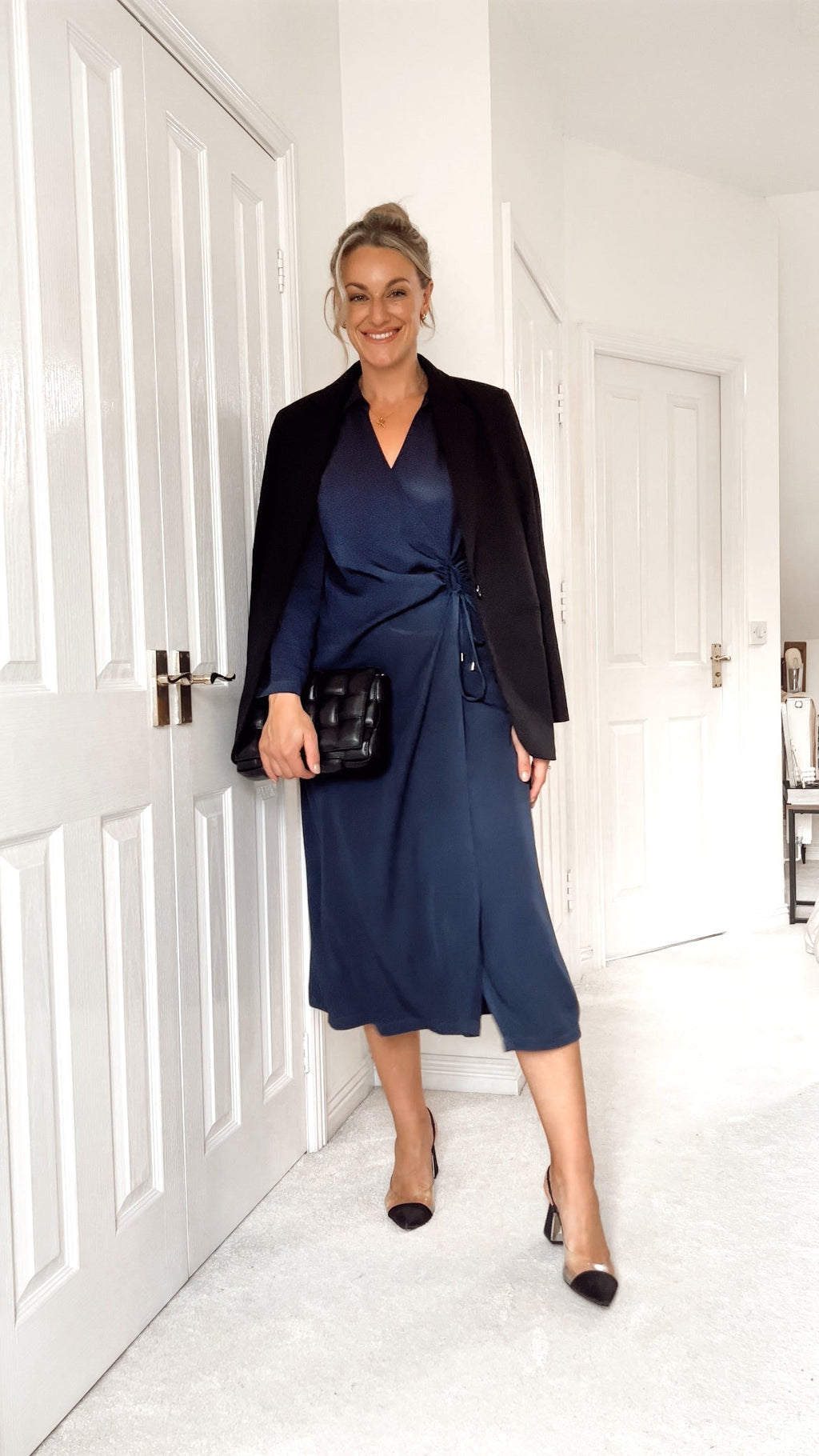 Christina - Wrap Midi Dress - Navy