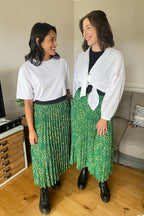 Gill - Pleated Skirt - Green Terrazzo