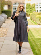 Daisie Denim Charcoal Dress - Rhiona Long Sleeve