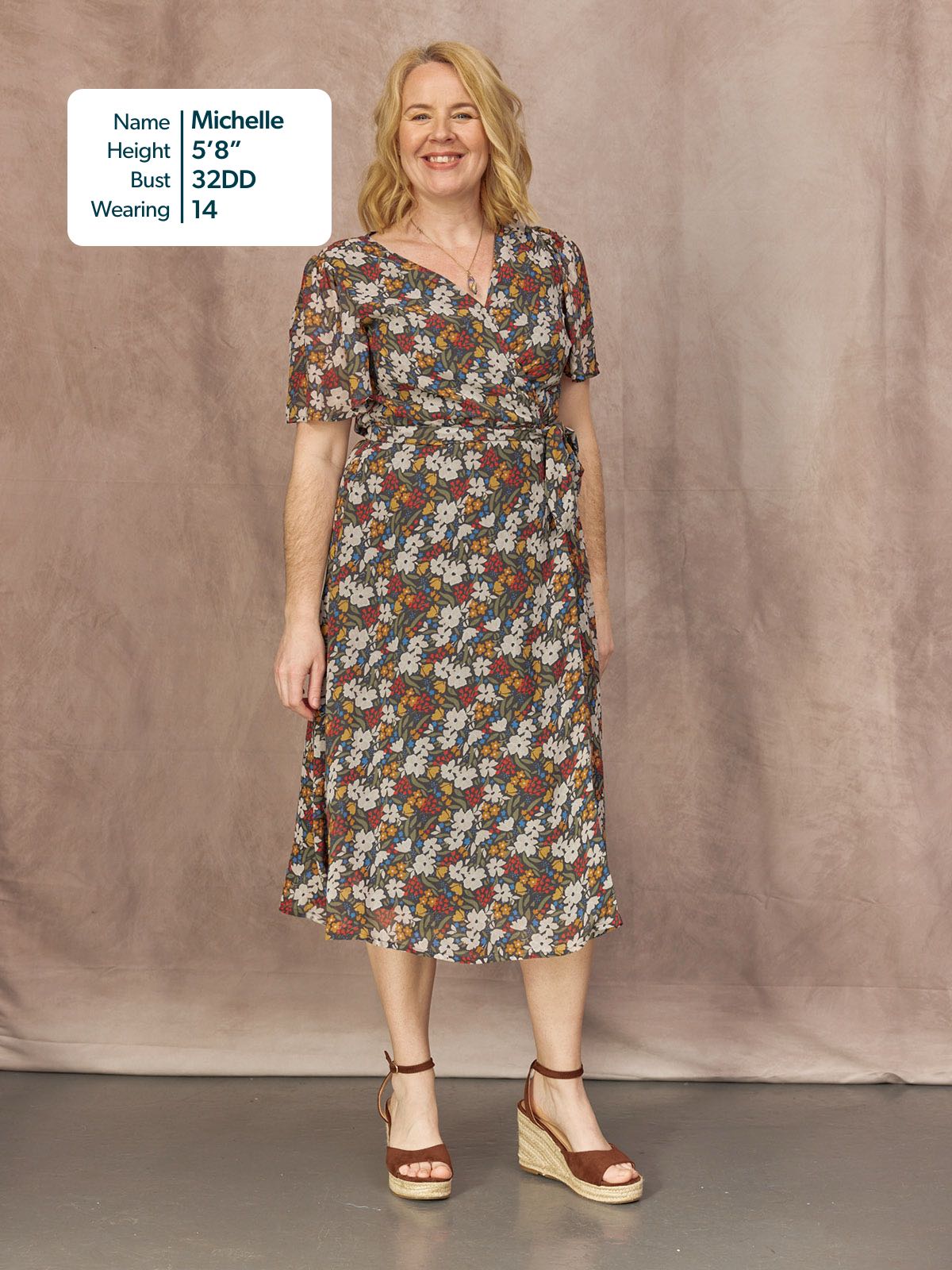 Dana Wrap Dress - Multi Painted Floral Print