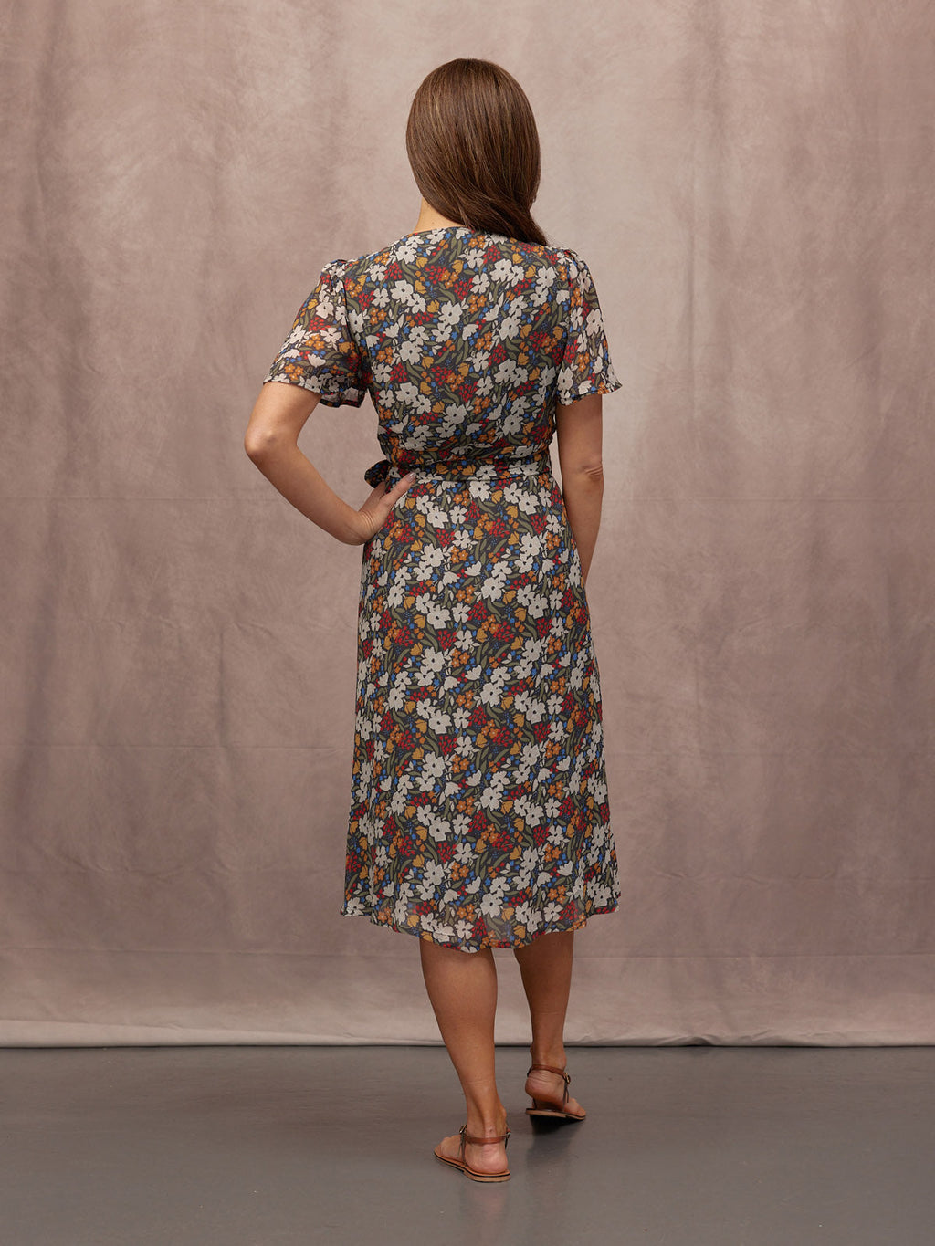 Dana Wrap Dress - Multi Painted Floral Print