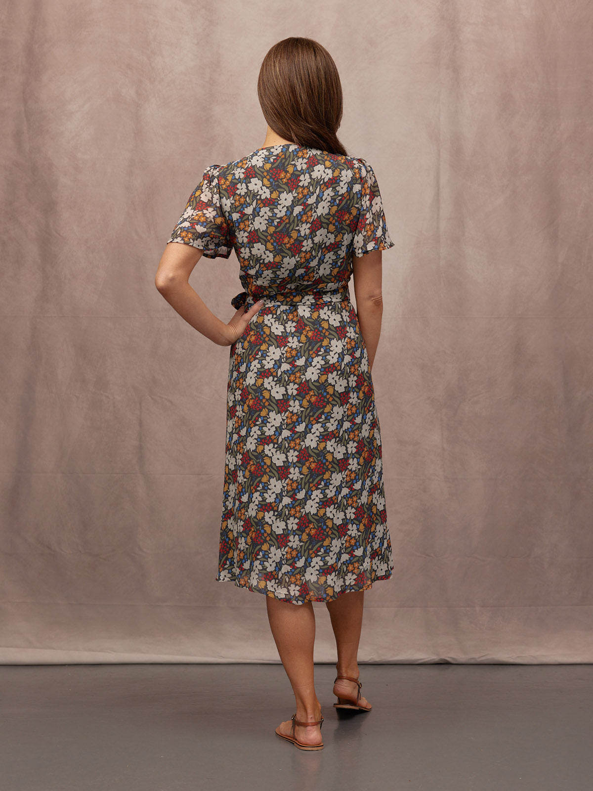 Dana Wrap Dress - Multi Painted Floral Print