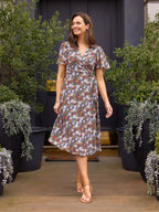 Dana Wrap Dress - Multi Painted Floral Print