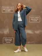 Deborah - Cotton Crinkle Shirt - Blue