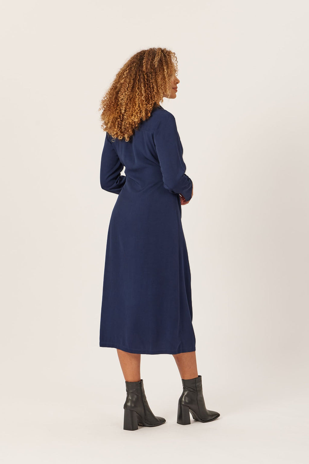 Christina - Wrap Midi Dress - Navy
