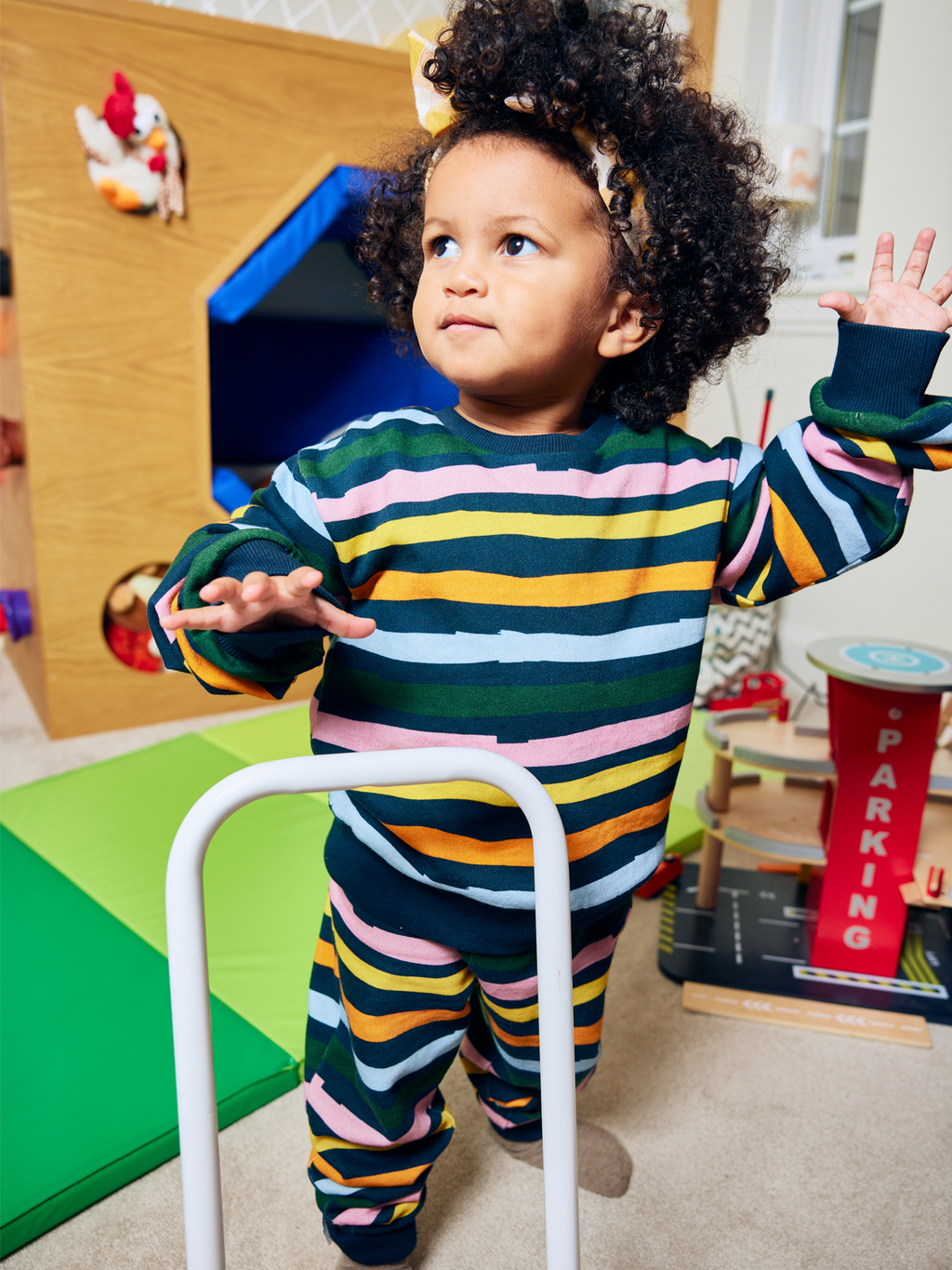 Elias - Kids Tracksuit Set - Navy Wave Stripe Print
