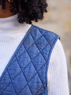 Eva - Quilted Gilet - Denim