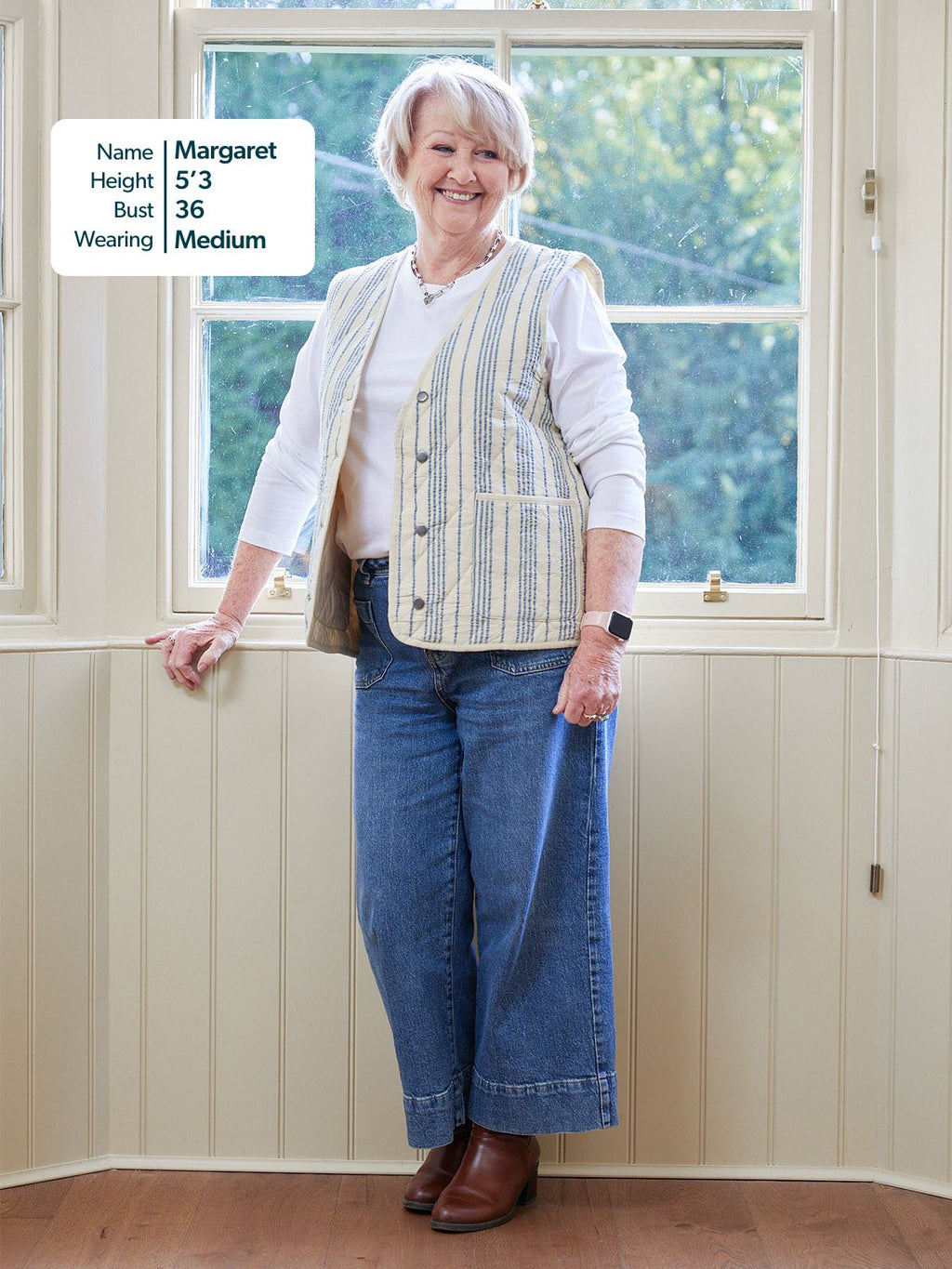 Eva - Quilted Gilet - Stripe