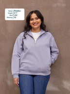 Evie Zip Sweatshirt - Lilac