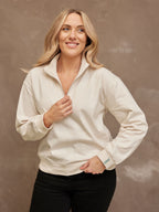 Evie - Zip Sweatshirt - Cream