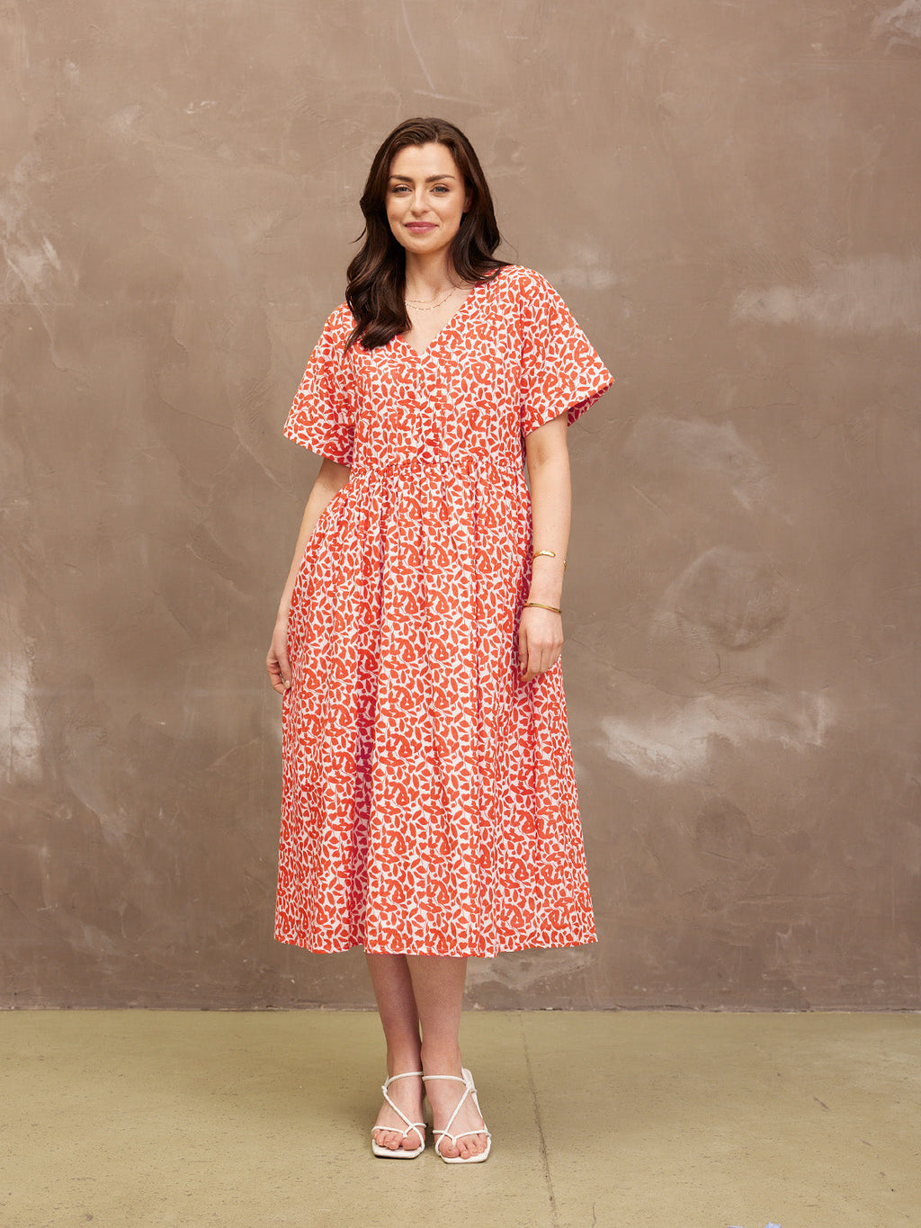Fern Dress - Terracotta Print