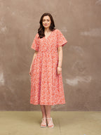 Fern Dress - Terracotta Print