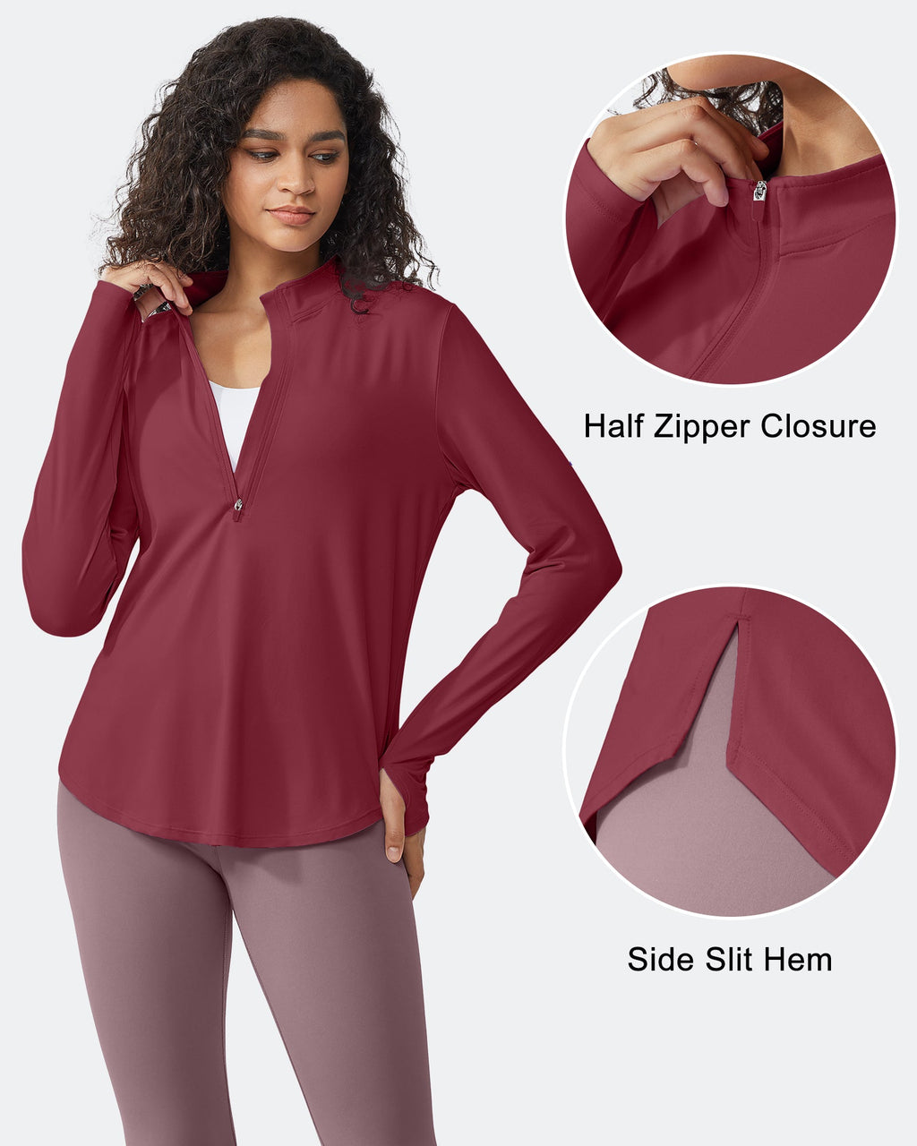 Womens UPF 50+ Sun Shirts Lightweight Quick Dry Long Sleeve Workout Tops Lightweight Running Pullover